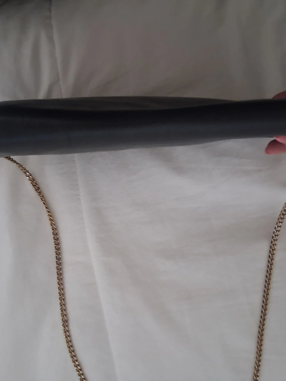 Ann Taylor Black Wristlet Clutch with Gold Chain